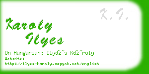 karoly ilyes business card